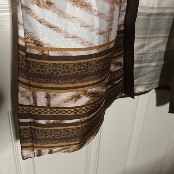 NWT Sassy Jones Multi Color Print Wrap. Brn, Cream Aztec Animal. Coverup… - Picture 5 of 10